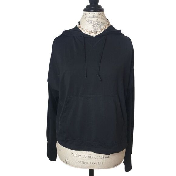 Nike Women's Cropped Hoodie Large Black Dri-Fit Lightweight Sportstyle Streetwea - Picture 1 of 6